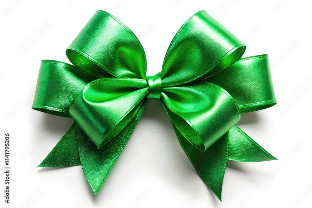 Drone Shot: Green Ribbon Bow, Shiny, Large, Soft Shadow Drone Shot: Green Ribbon Bow, Shiny, Large, Soft Shadow