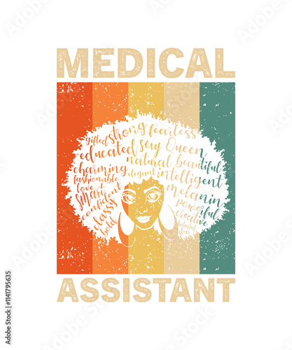 Medical Assistant Black History Month Shirt Retro Vintage Tee	 photo