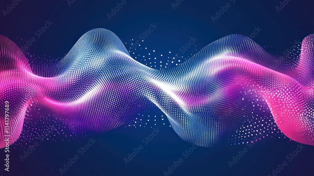 Abstract flowing energy waves of vibrant colors, with dotted texture on a dark background. Abstract flowing energy waves of vibrant colors, with dotted texture on a dark background.