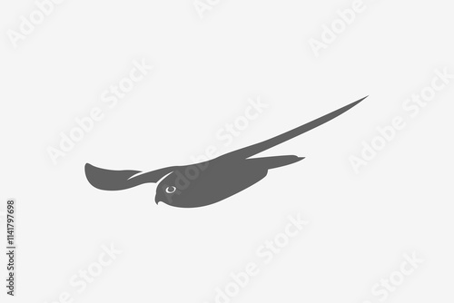 Falcon move fast attack silhouette logo or symbol vector