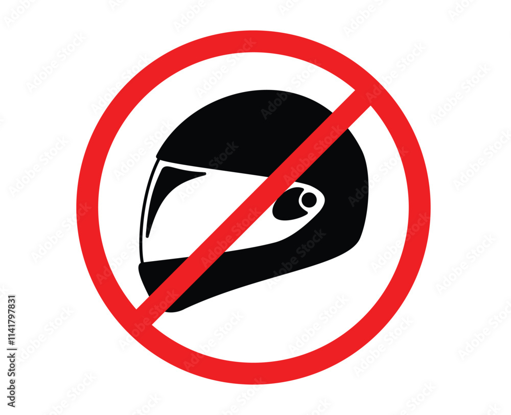 no helmet sign in red circle no helmet sign in red circle
