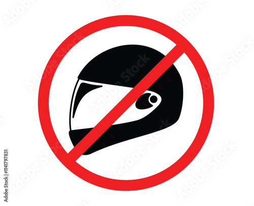no helmet sign in red circle