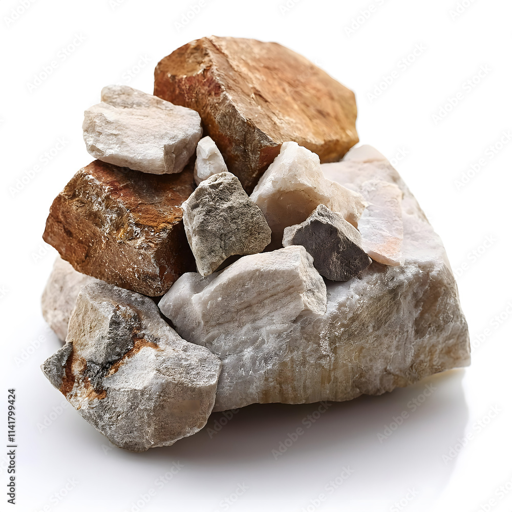 Feldspars are aluminosilicate minerals containing varying amounts of potassium, sodium and calcium isolated on white background
Feldspars are aluminosilicate minerals containing varying amounts of potassium, sodium and calcium isolated on white background
