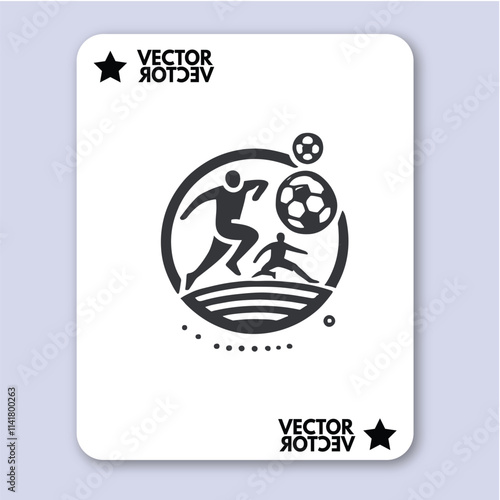 People play beach soccer. Active sports sea sandy coast. Guys pass ball each other on tropical beach. Open training for professionals and fun team game vacationers. Vector flat illustration isolated