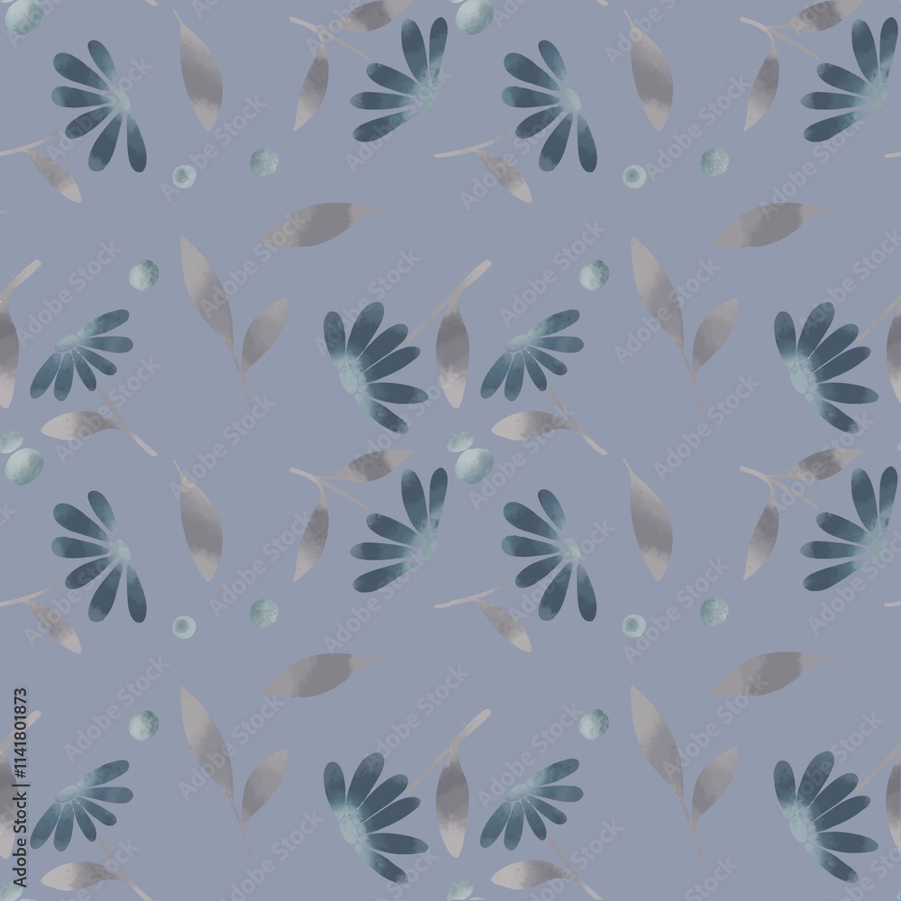 flowers seamless texture or background in blue and mocha moose color flowers seamless texture or background in blue and mocha moose color