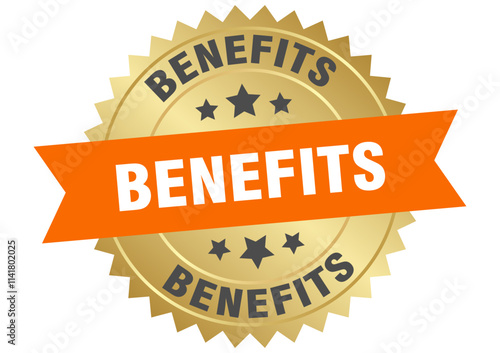 BENEFITS golden sign