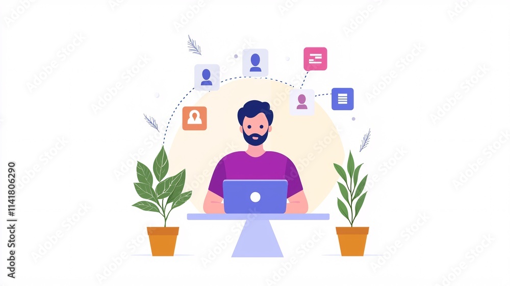 Fototapeta premium an innovative login interface for applications, combining traditional and futuristic methods like face recognition and PIN entry