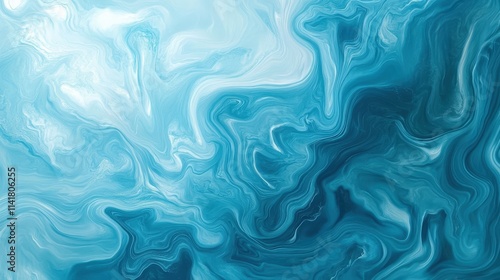 Abstract Blue Swirling Paint Texture Design