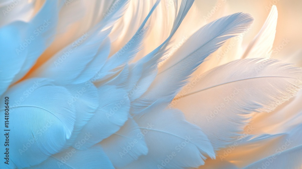 Soft White Feathers Delicate Texture Close Up Soft White Feathers Delicate Texture Close Up