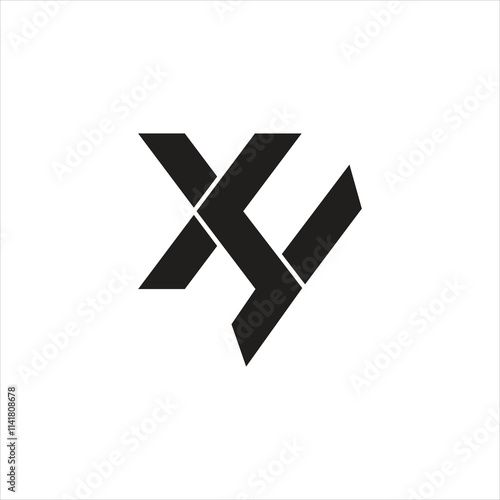 Creative Xh or Hx unique letter logo, negative shape with stylish modern branding logo design photo