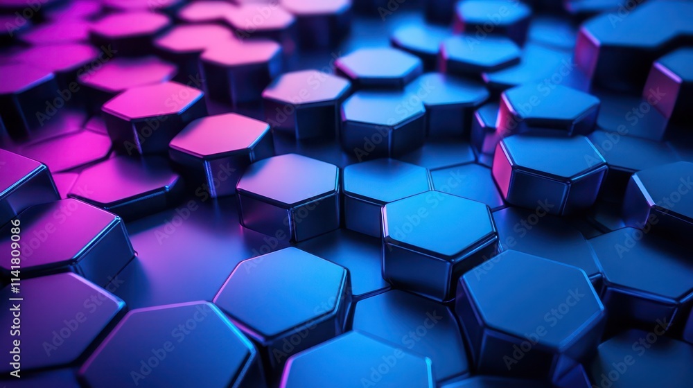 Abstract geometric hexagonal pattern with vibrant neon colors. Abstract geometric hexagonal pattern with vibrant neon colors.