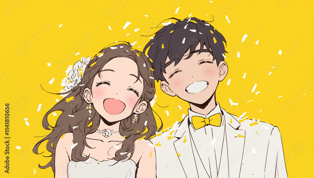 結婚式を挙げる幸せな若い夫婦 結婚式を挙げる幸せな若い夫婦