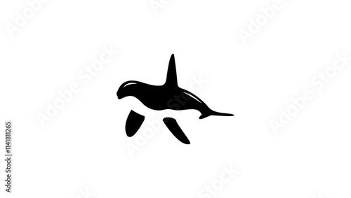 killer whale symbol, black isolated silhouette
