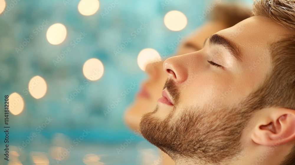 A couple receiving a relaxing couples massage in a tranquil spa room, enhancing their well being and enjoying a shared experience. A couple receiving a relaxing couples massage in a tranquil spa room, enhancing their well being and enjoying a shared experience.