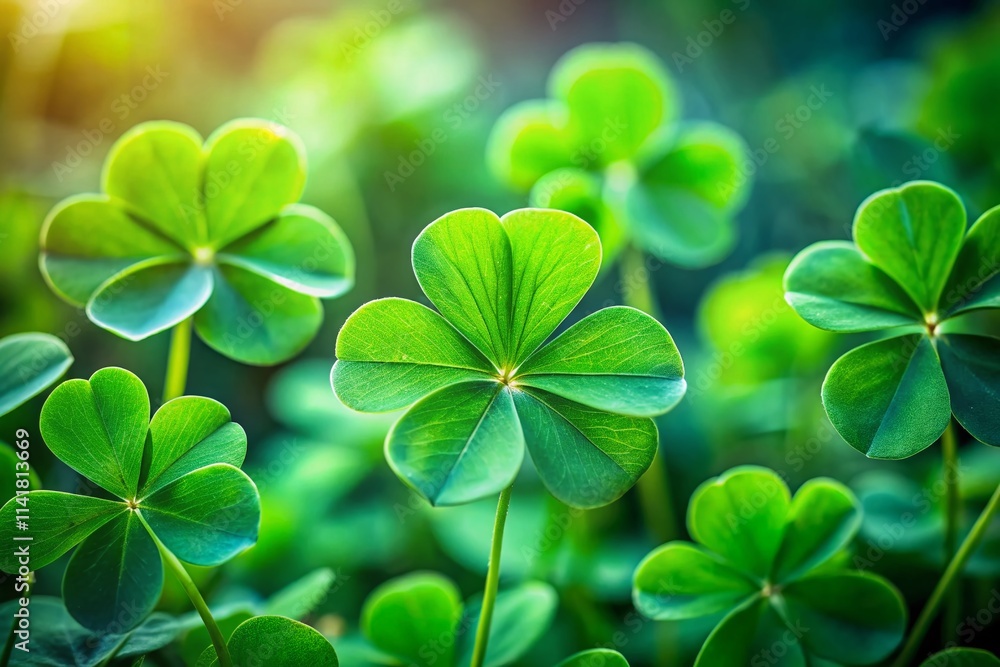 Vibrant three-leaf clovers in lush greenery capture the essence of luck and prosperity, celebrating nature's beauty, perfect for botanical enthusiasts and nature lovers alike. Vibrant three-leaf clovers in lush greenery capture the essence of luck and prosperity, celebrating nature's beauty, perfect for botanical enthusiasts and nature lovers alike.