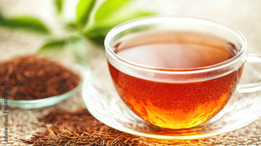 Brewing perfect rooibos tea home kitchen beverage photography cozy atmosphere close-up view relaxation concept Brewing perfect rooibos tea home kitchen beverage photography cozy atmosphere close-up view relaxation concept