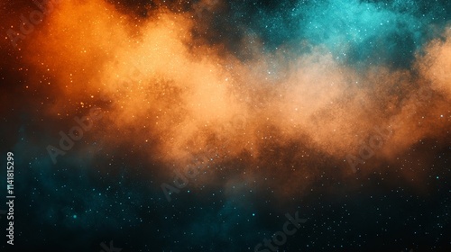 Teal orange black color gradient background, grainy texture effect, poster banner landing page backdrop design, Generative AI