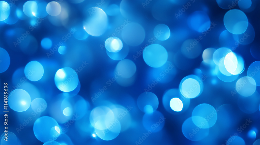 Close-up of blue bokeh lights on a soft, blurred background creating a tranquil effect Close-up of blue bokeh lights on a soft, blurred background creating a tranquil effect
