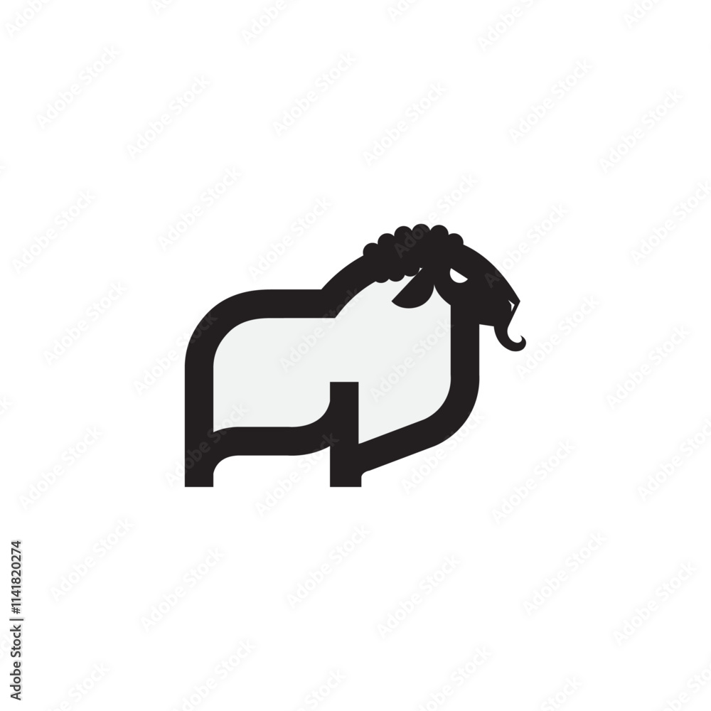 Sheep vector silhouette, Lamb black logo design Sheep vector silhouette, Lamb black logo design