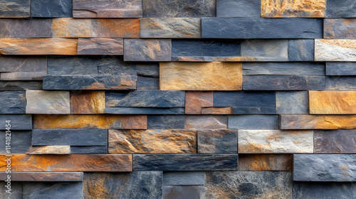 Multicolored stone wall texture.