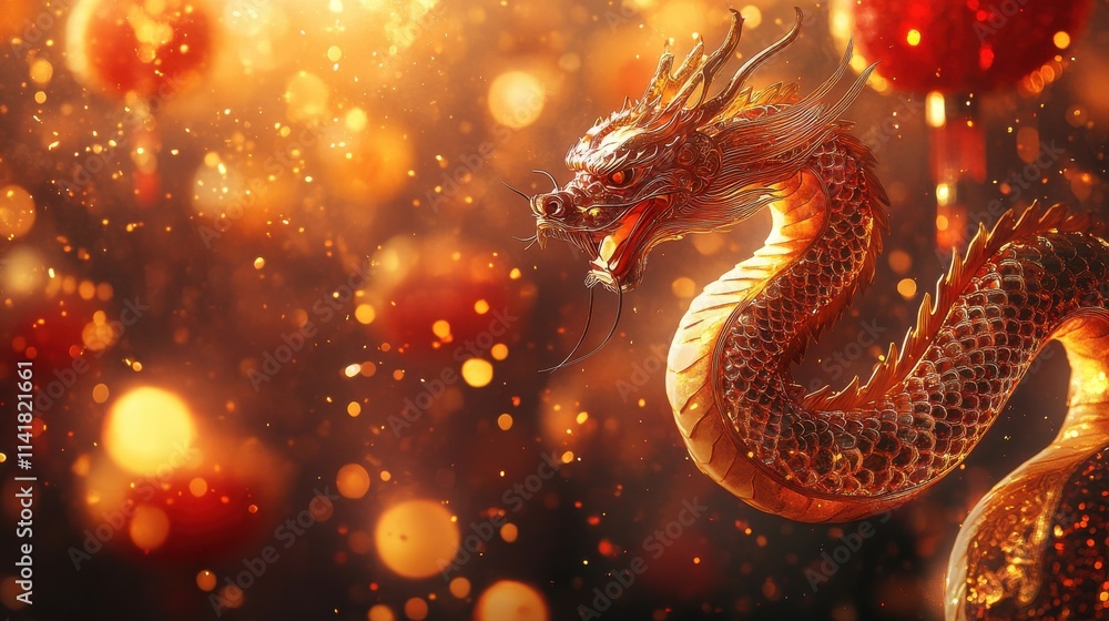 Majestic dragon dance celebration lantern festival digital art warm golden glow dramatic close-up cultural heritage Majestic dragon dance celebration lantern festival digital art warm golden glow dramatic close-up cultural heritage