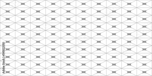 Abstract geometric tile pattern with intricate symmetrical shapes. Abstract background. Gray grid or design element for presentation, architectural, classic design.