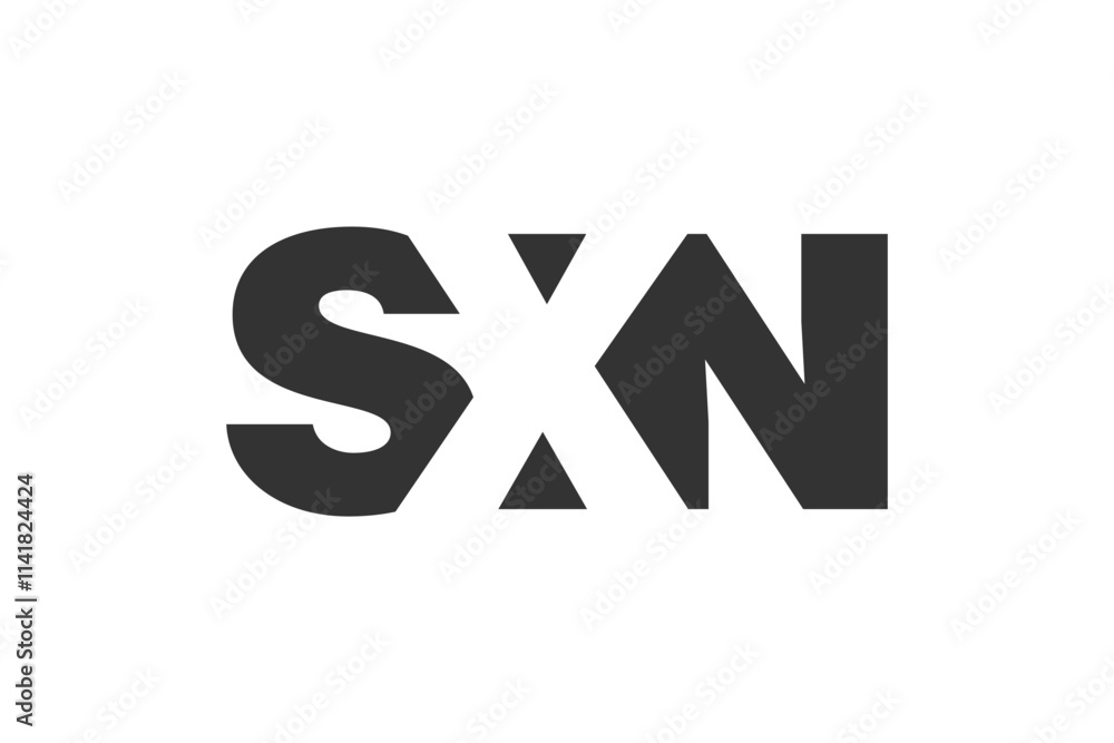 SXN logo design. Initial letter S X N bold font style for tech startups, consulting, corporate branding. Creative company name, headlines typography identity, trendy logotype. SXN logo design. Initial letter S X N bold font style for tech startups, consulting, corporate branding. Creative company name, headlines typography identity, trendy logotype.