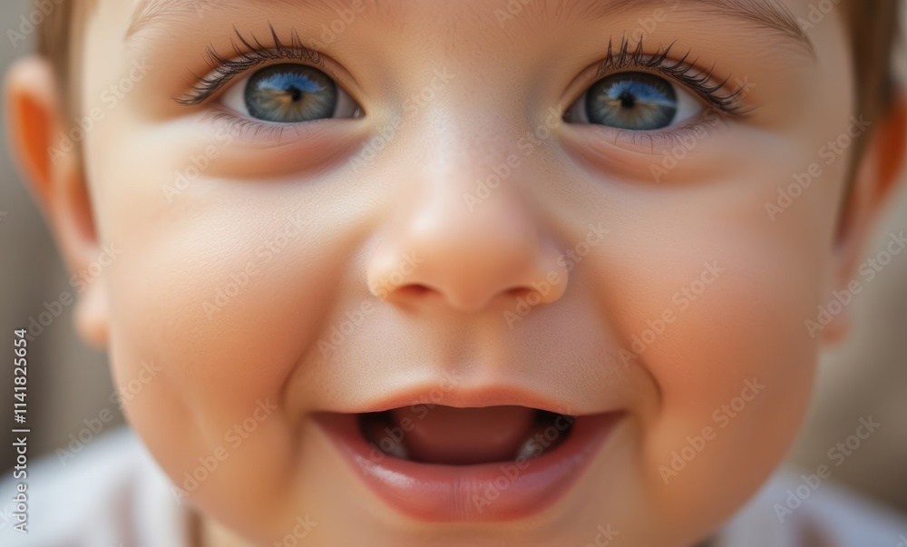 Smiling baby with bright blue eyes Smiling baby with bright blue eyes