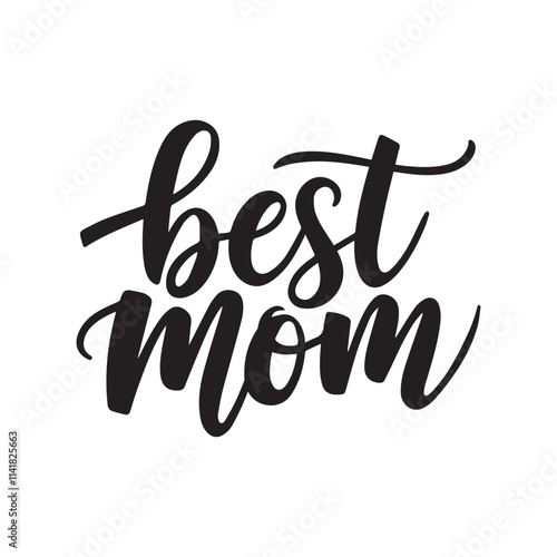 Vector 'Best Mom' Calligraphy Typography Design – Stylish and Elegant Text Art