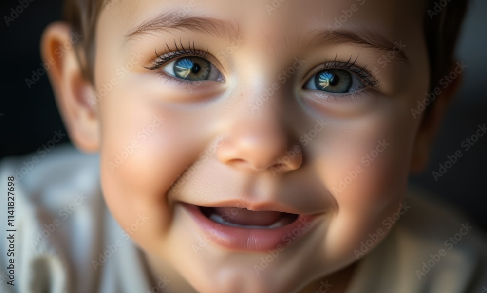 Smiling toddler with bright blue eyes Smiling toddler with bright blue eyes