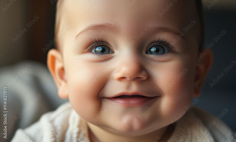 Happy baby boy with bright blue eyes Happy baby boy with bright blue eyes