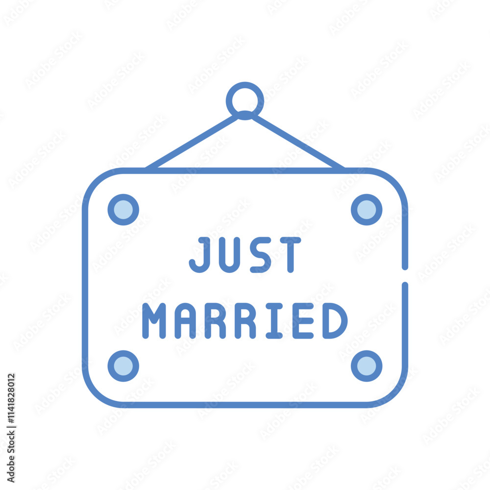 Just Married Sign vector icon Just Married Sign vector icon