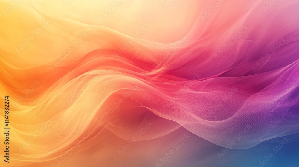 Abstract Colorful Waves Flowing Smoothly Across Image Abstract Colorful Waves Flowing Smoothly Across Image