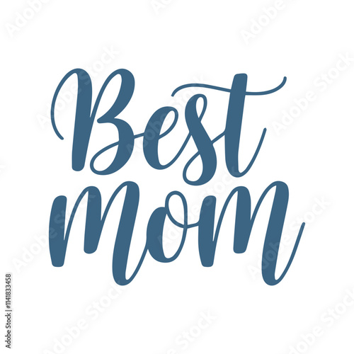 Vector 'Best Mom' Calligraphy Typography Design – Stylish and Elegant Text Art