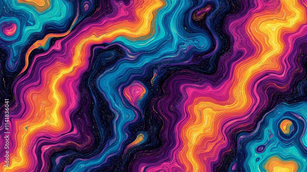 Fototapeta premium Vibrant Swirling Abstract Colorful Marble Pattern Design