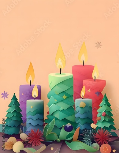 christmas candles and decorations