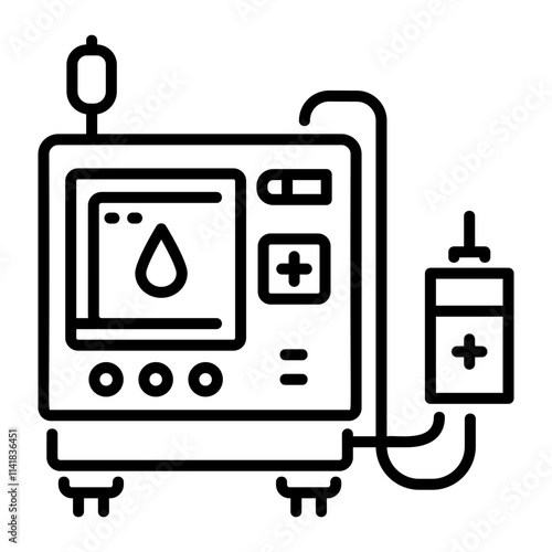 Blood analyzer machine icon in line style 