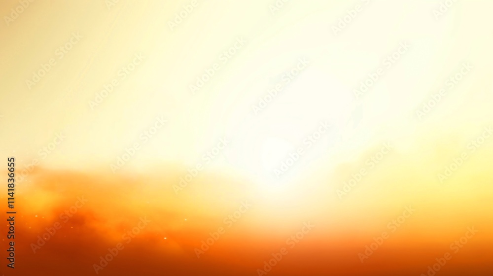 Obraz premium 夕日や朝日に染まるオレンジ色の空