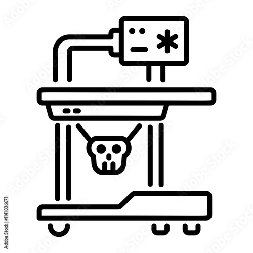 A line icon of a bone scanner 