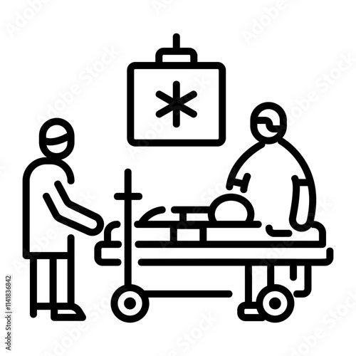 Emergency room icon in line style 