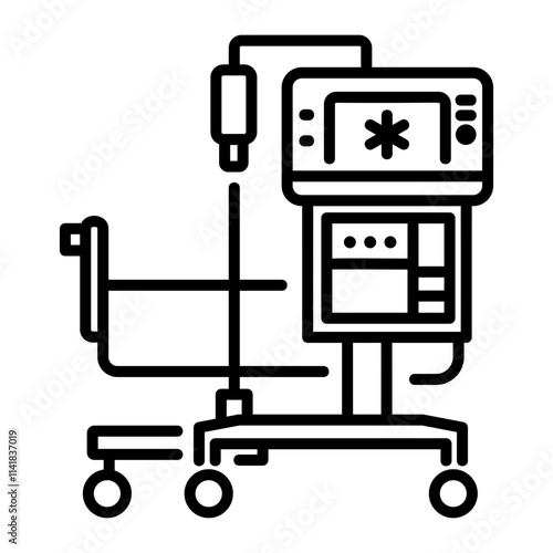 A linear icon of hospital ventilator 