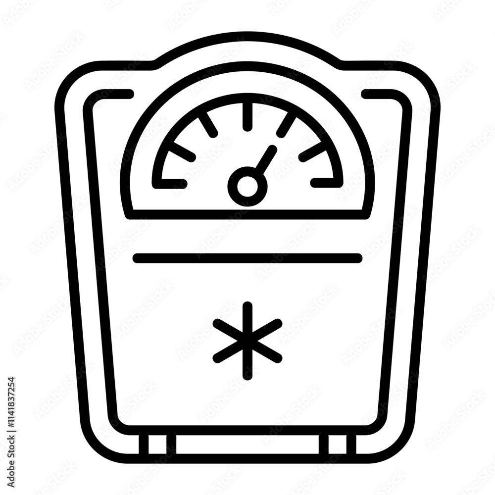 A linear icon of an obesity scale A linear icon of an obesity scale