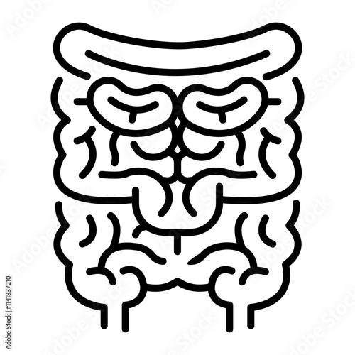 Intestines icon in line style 