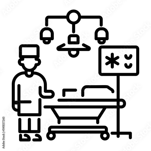 A line icon of an operating room 