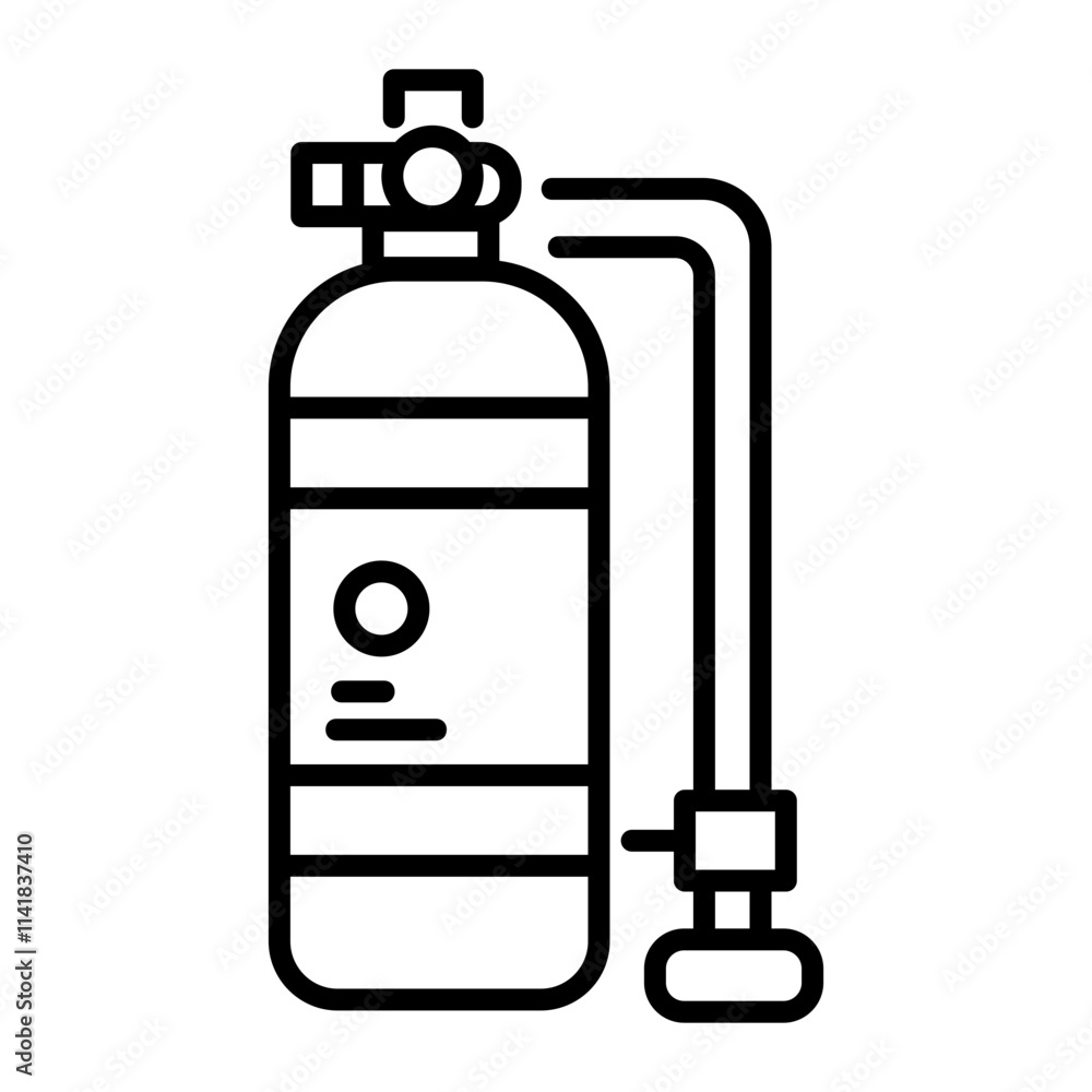 Oxygen cylinder icon in line style Oxygen cylinder icon in line style