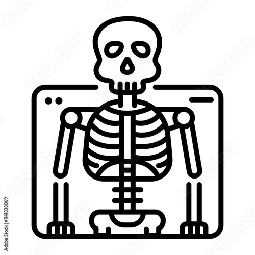 A linear icon of x ray scan 