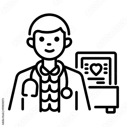 Radiologist icon in line style 