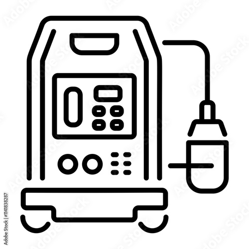 Oxygen concentrator icon in linear style 