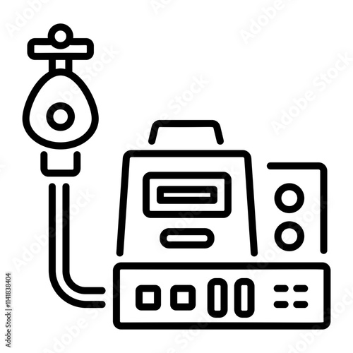 Cpap machine icon in linear style 