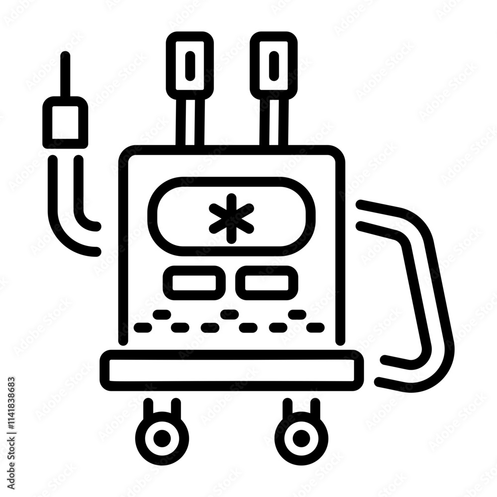 Cryotherapy machine icon in linear style Cryotherapy machine icon in linear style